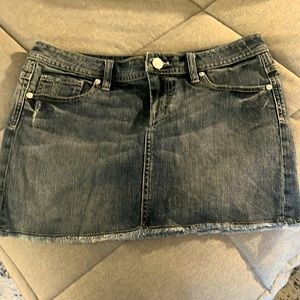 London Jean distressed denim 5 pocket mini skirt